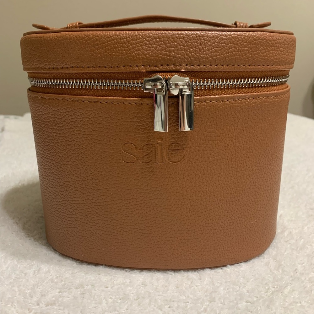 Saie Brown Leather Vanity Case